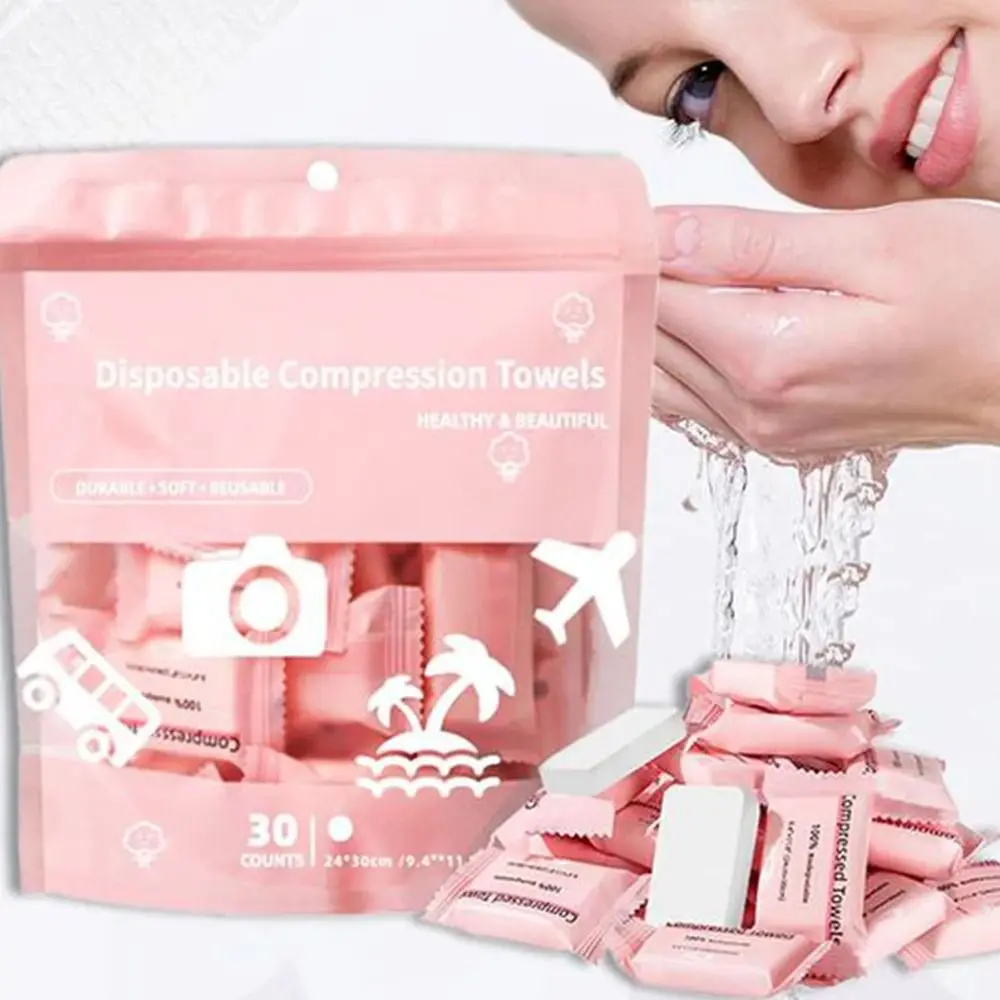 New Portable Disposable Face Towels Soft Fabric Disposable Compressed Towels Quick Expanding Absorbent Disposable Wipes Camping