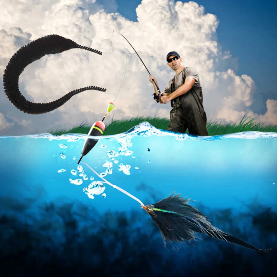 MNFT 12 Stück Mangum Dragon Tails Pike Muskie Steelhead Fliegenbindeköder Salzwasser Baitfish Fliegenschlange Wigle Tail Material Weiche Würmer – Detail 8