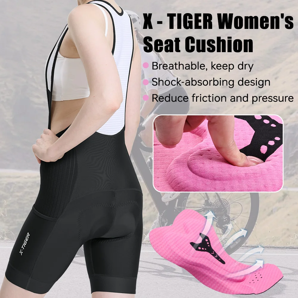 X-TIGER Women's Cycling Bib Shorts High-Waisted Breathable Cycling Bib Shorts P… - Image 2