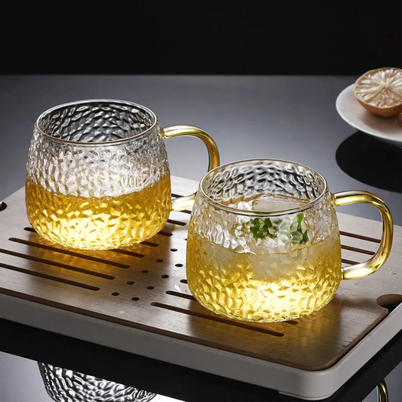 

1/2/4/5PC High Borosilicate Glass Water Cup Juice Drink Cup Lemon Tea Cup Heat Insulation Cups with Handle Bar Drinking Utensils