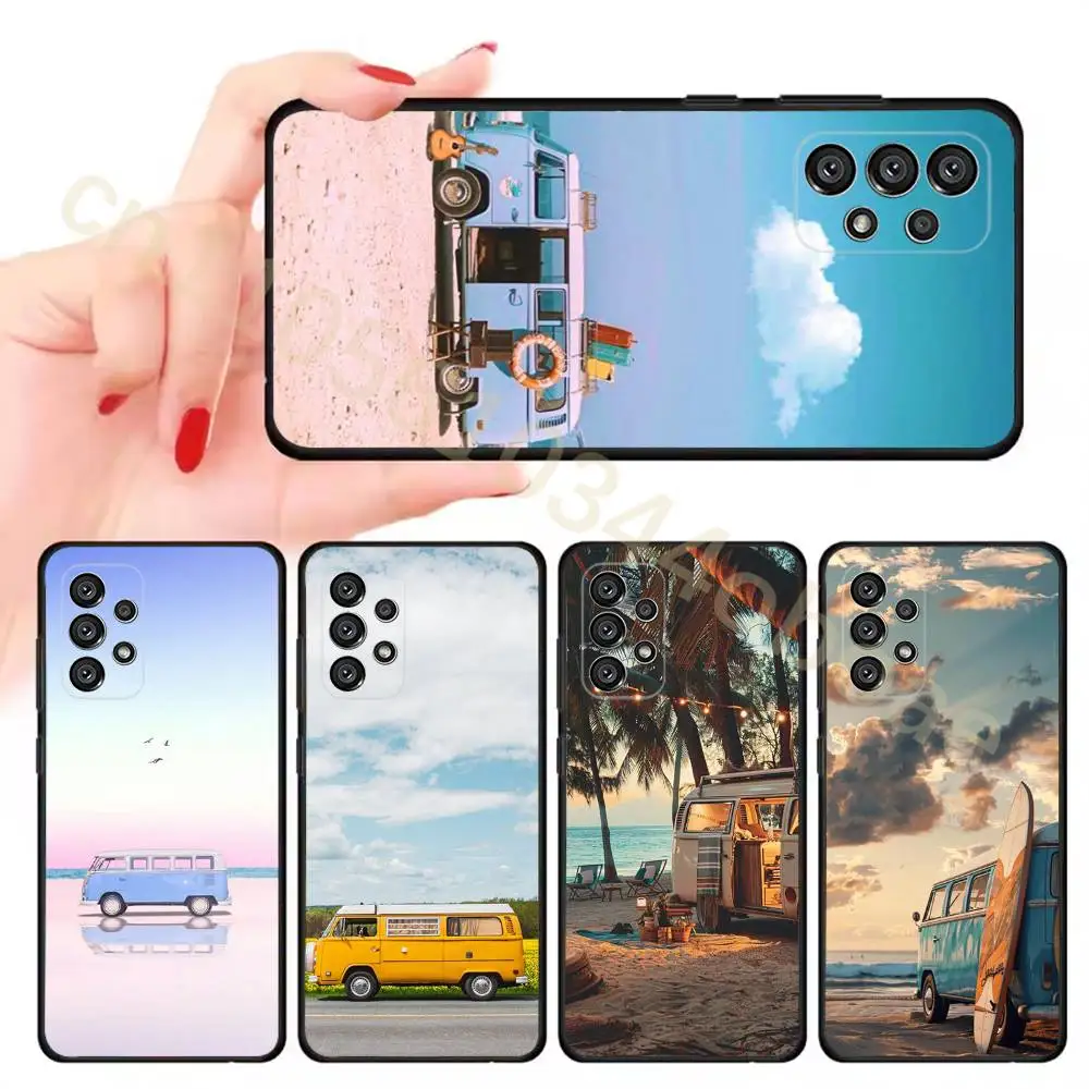 Combi Van Car C-Camping Phone Case For Samsung Galaxy A13,21s,22,31,32,52,53,71,80,A91 Soft Black Shell