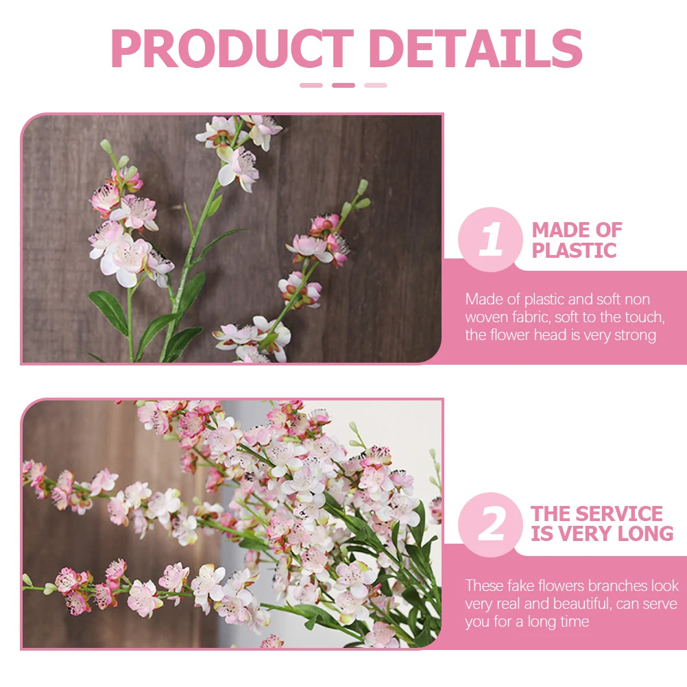 

5Pcs Artificial Cherry Blossom Branches Vibrant Realistic Floral Decor Wedding Party Table Centerpieces Home Fall Decorations