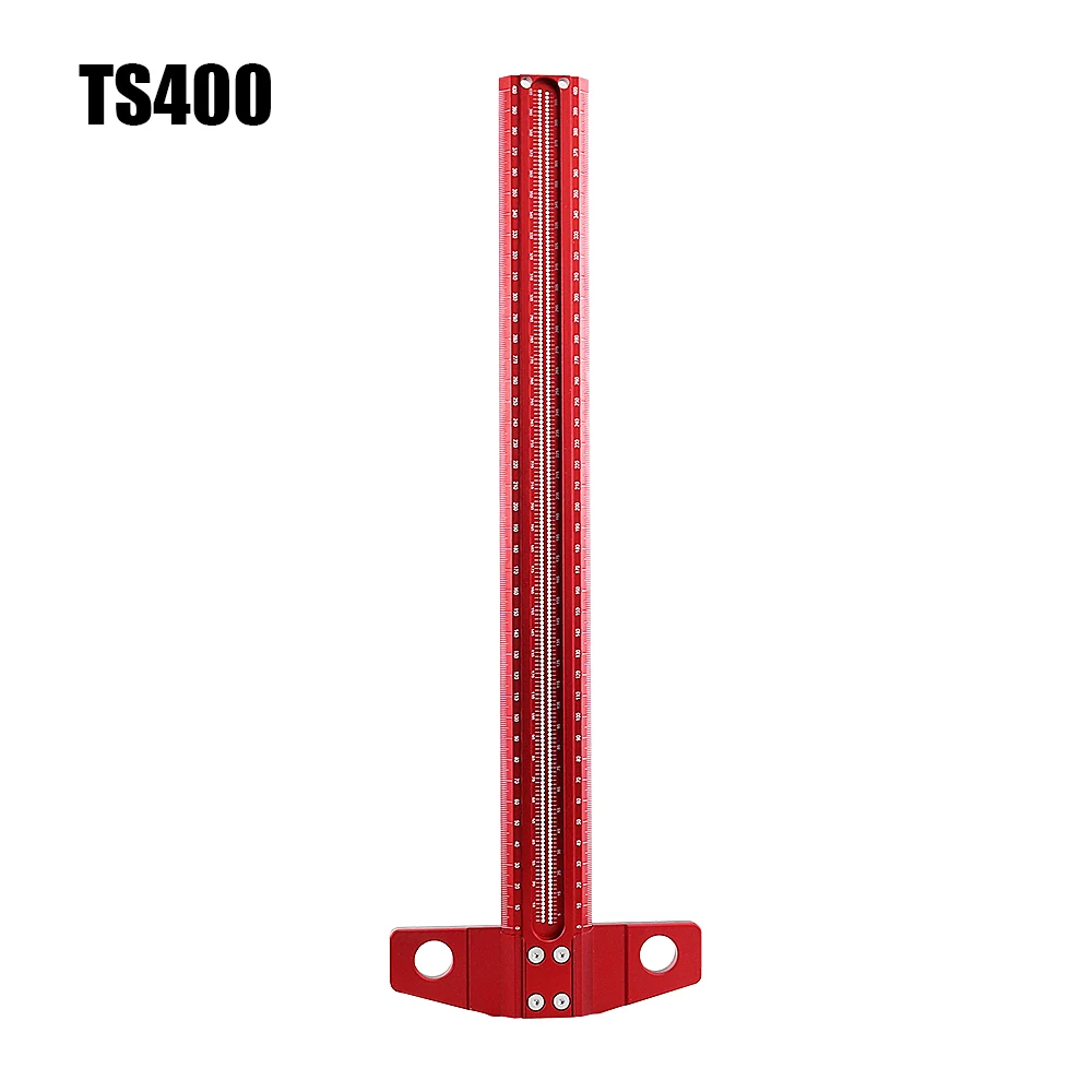 T-type 300-500MM Precision Aluminum Alloy Woodworking Scribe Marking Gauge Crossed-out Hole Scribing Ruler MeasuringTool