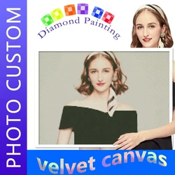 Velvet Photo Custom Diamond Painting Home Mural Kit Wall Sticker 5D Cross Stitch Full Square Round Kit DIY Mosaic Embroidery