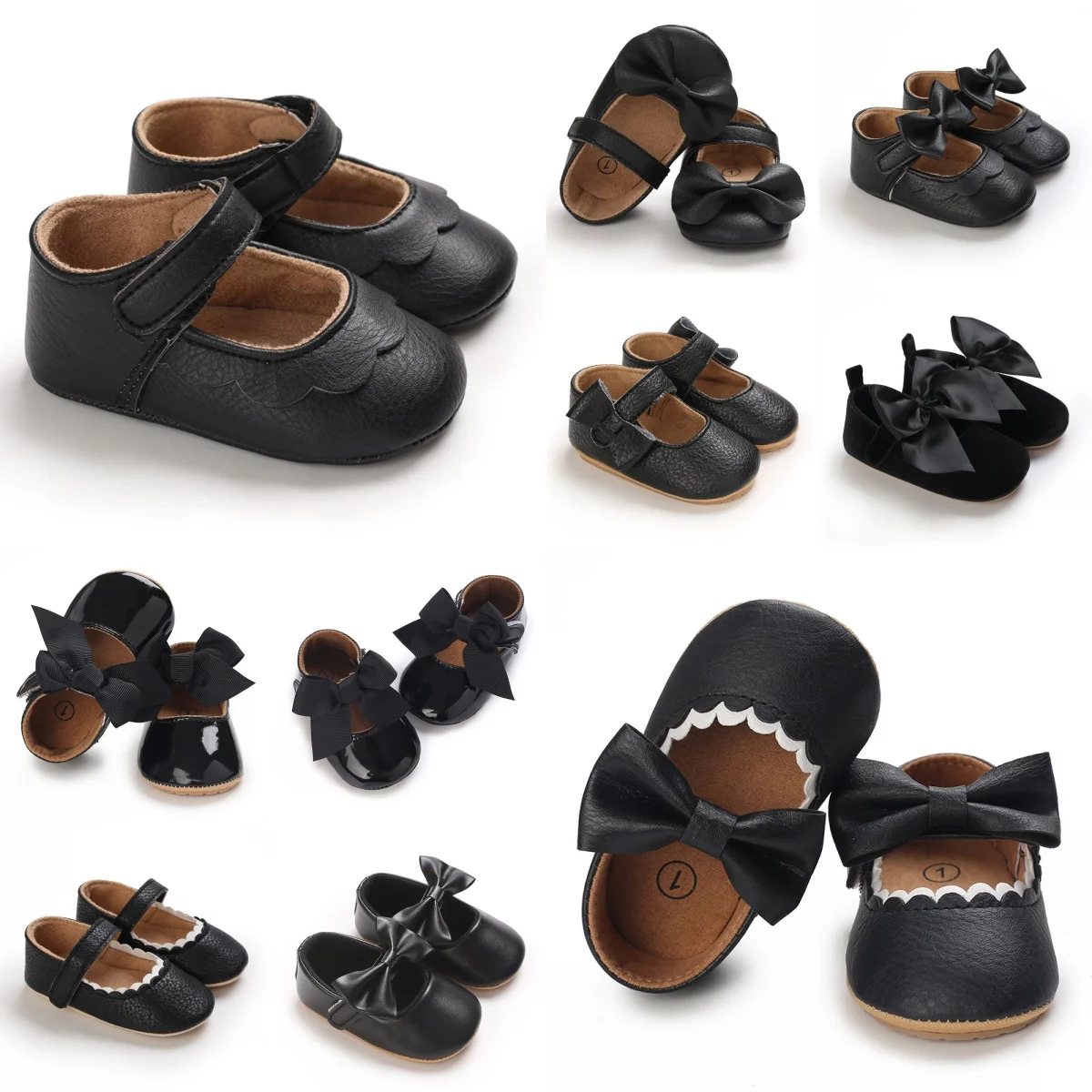New spring and summer products, no lace up flat heels forbaby girls, retro style, suitable for 0-1 year old babies