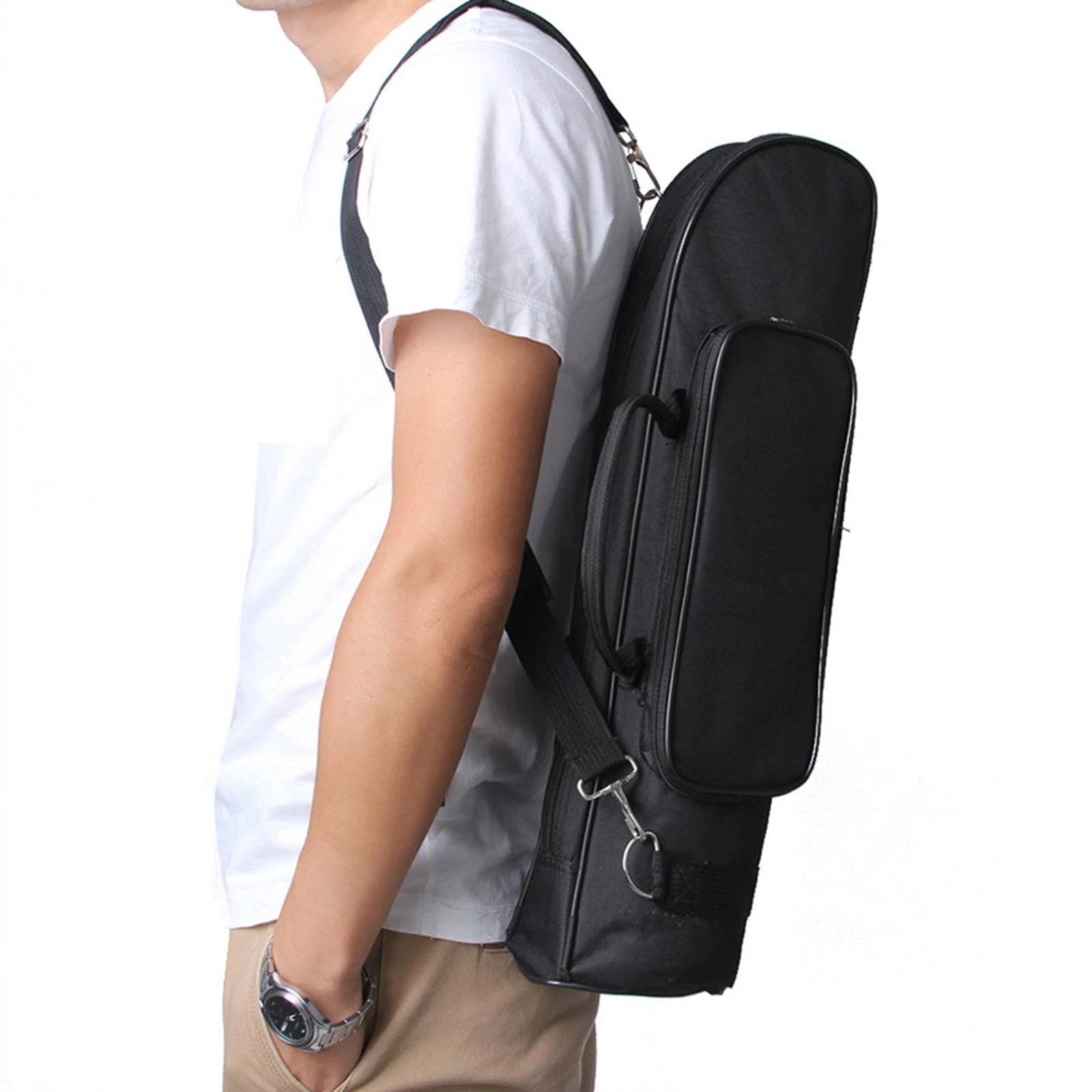 Trumpet Gig Bag with Pocket Portable Trumpet Gig Bag Adjustable Water-Resistant for Musicians, Travel, Rehearsal image 2