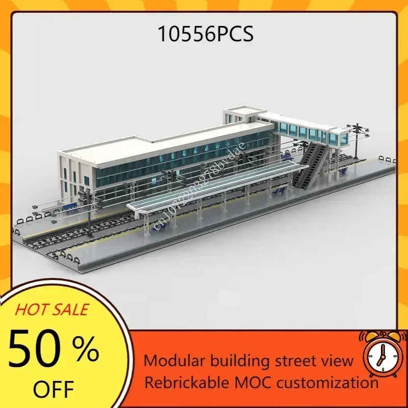 

Modern Central Station Hot City MOC StreetView Creative Model Puzzle Birthdayal Architecture Assembly Toy Christmas Gift