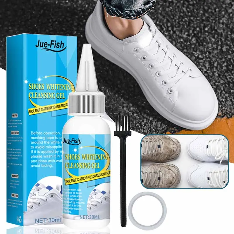 White Shoe Cleaner Cleansing Gel Shoe Washing Machine Dirt and Yellow Shoe Cleaner Kit for White Shoes Sneakers Leather Shoes