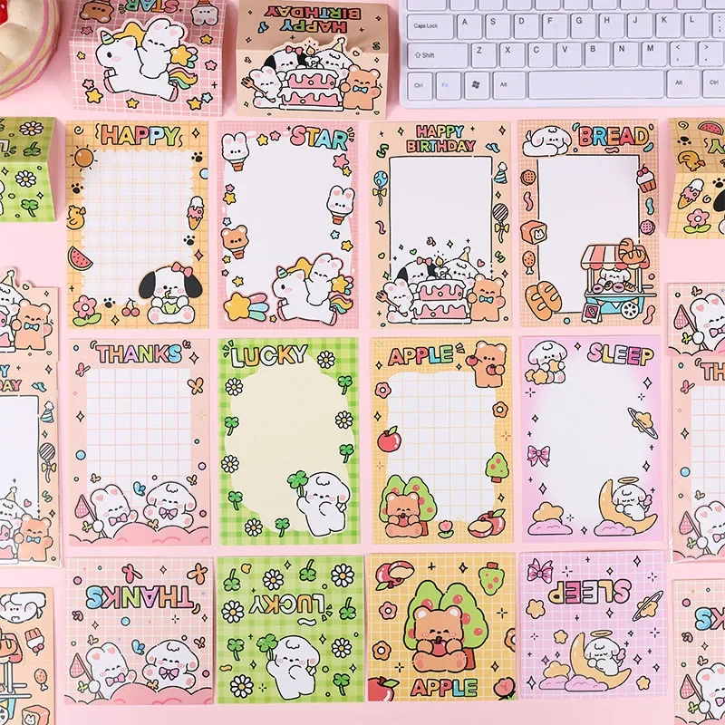 8pcs Cute Animal Party Series Cute Card Head Card Back Set Self-printed Diy Border Stickers