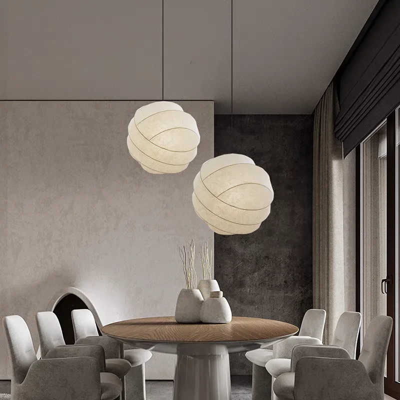 

Fairy ball silk pendant light, retro Zen style, suitable for study, living room, dining room, bar decoration lights