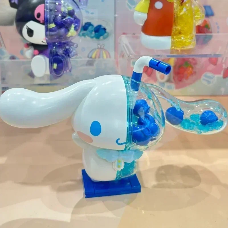 Sanrio 빌딩 블록 원더 빅 인형 버블 소다 마이 멜로디 헬로 키티 쿠로미 Cinnamoroll 접합 모델 장식 선물