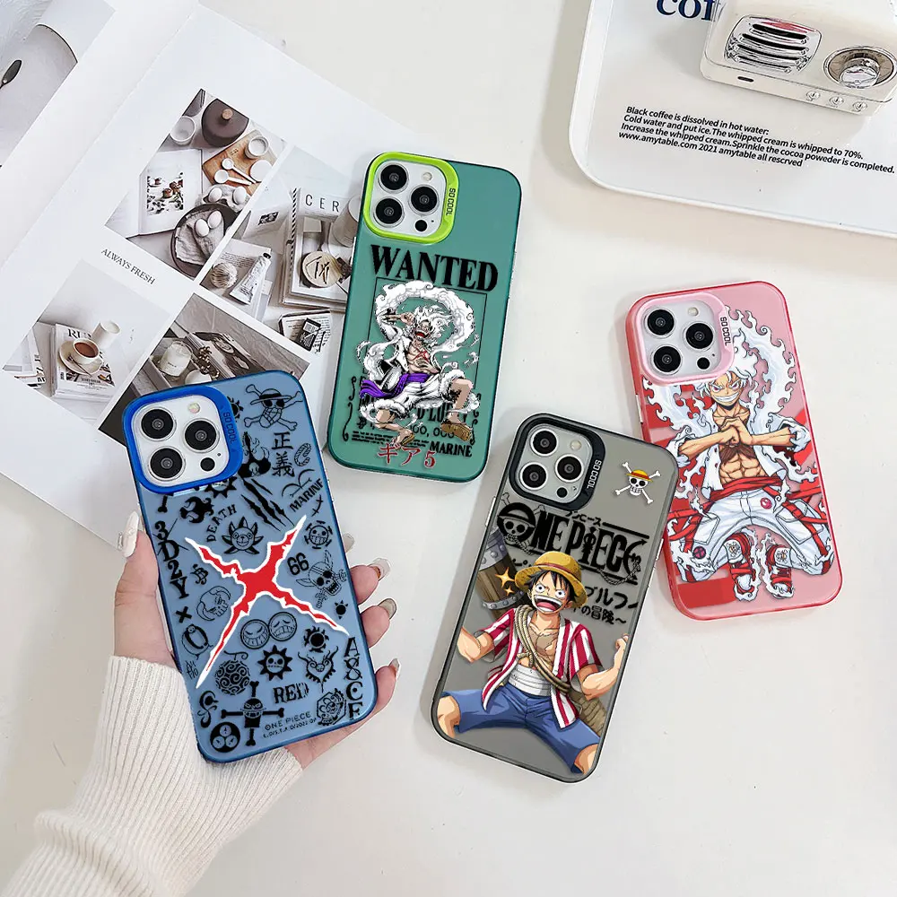 Anime ONE PIECES Luffys Phone Case for OPPO Reno 6 6Pro 7 7Pro 7Z 8T 10ProPlus 5G Candy Color TPU Hard PC Cover