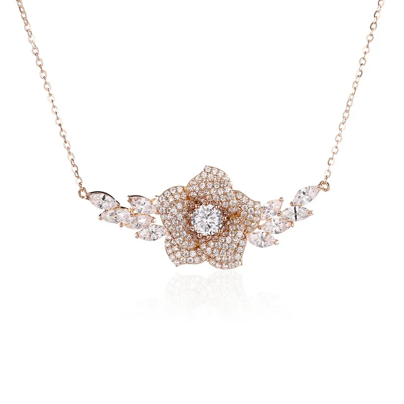 ZFSILVER モイサナイト ローズ ネックレス：真夏のパーティで輝く、925 銀のローズフラワー装飾の選び方と装着ガイド