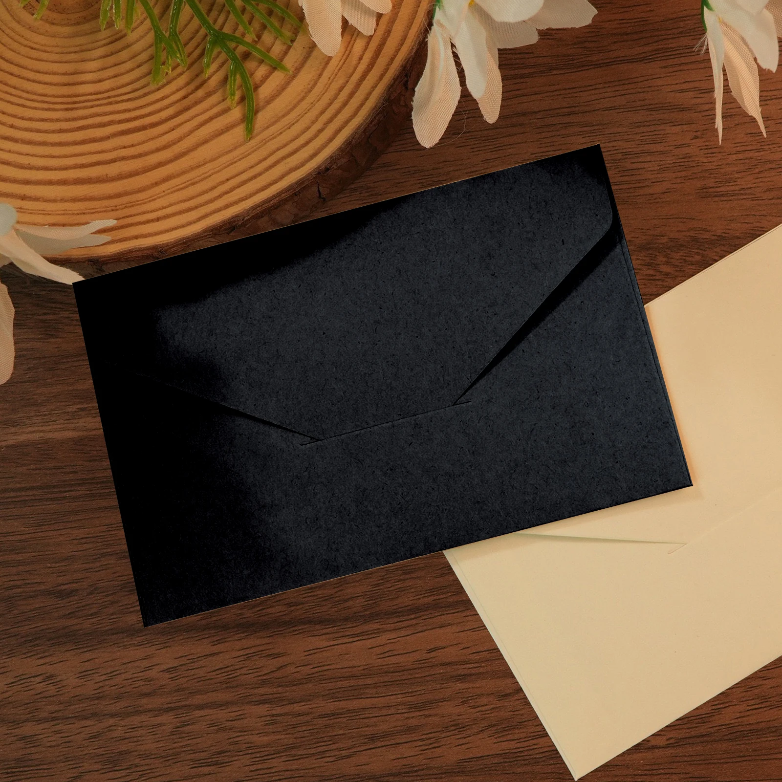 20pcs 6.37×4.44inch Classical White Black Kraft Blank Paper Window Envelopes ,Small Card/Note Holders ,for Wedding Invitation