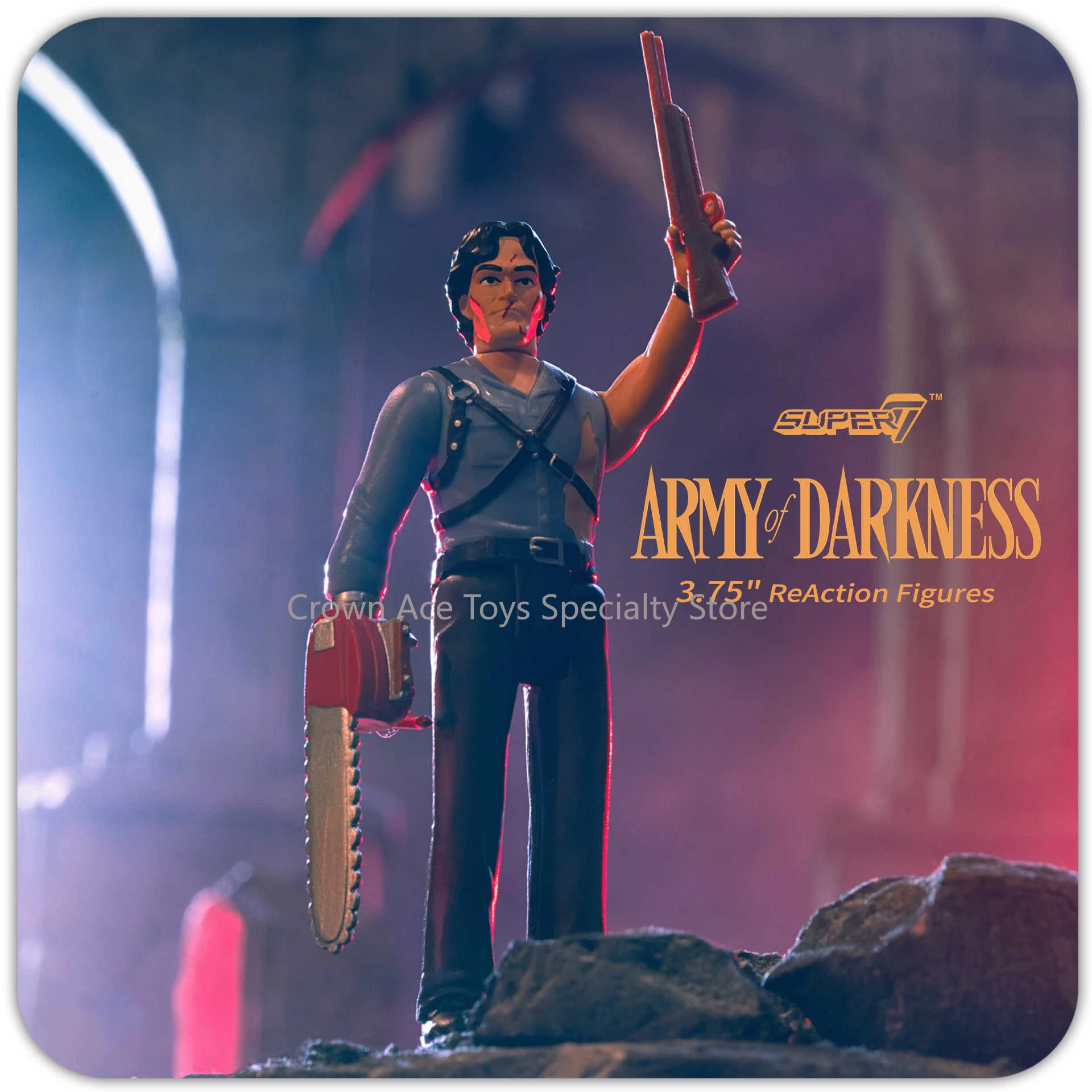 In Stock Super7 Evil Dead Army of Darkness Deadite Scout Hero Evil Ash Hanging Card 3.75in Trendy Collectible Toys Desktop Model