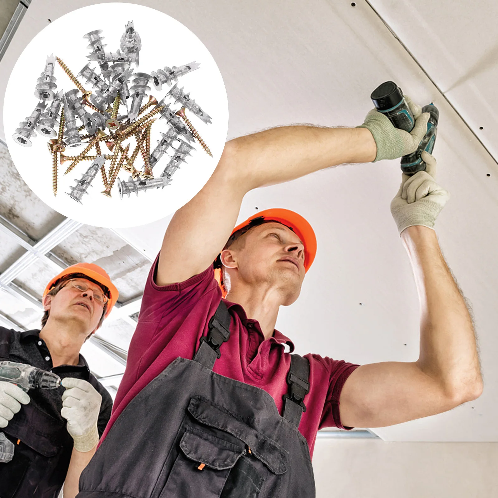 

20 set Drywall Anchor Set Heavy Duty Spiral Wall Anchors Hollow Concrete Screws Zinc Alloy Screw Kits For Plaster Hollow Door