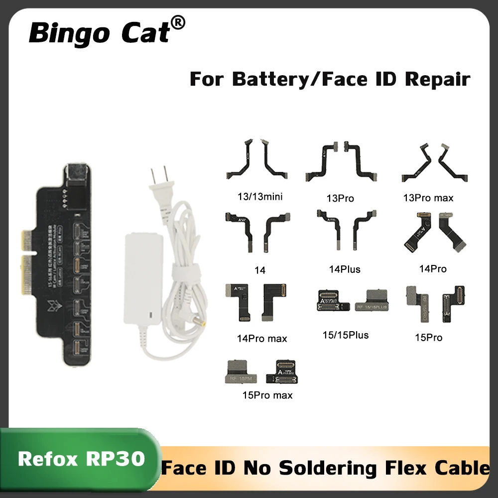 Refox RP30 No-Soldering Face ID Repair Flex Cable for iPhone X 11 12 13–15 Dot Matrix Repair Module Dot Projector Read Write