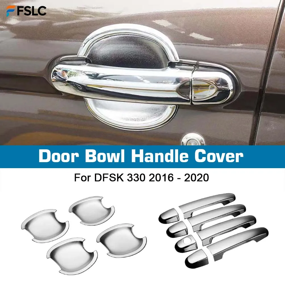 

⭐Genuine⭐ Car Upgrade Chrome Silver Door Bowl Handle Cover For DFSK 330 2016 - 2020 Cars Accessories Exterior Styling