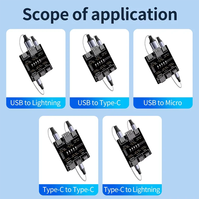 DT3 Data Cable Detection Board Type-C Micro USB C Cable Tester Short Circuit On Off Switching Diagnose Tool for iOS Android
