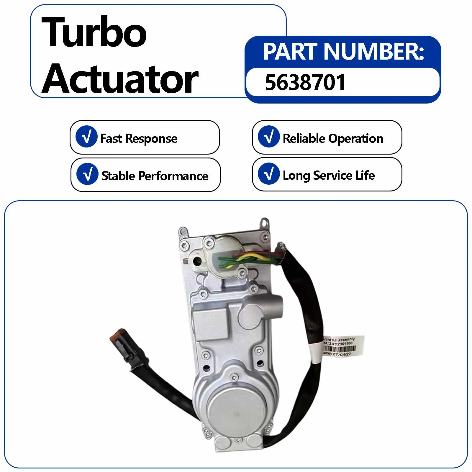 12V Turbo Eletronic Actuator 5638667 P-5638701 HW5638667 For Mack 2008-2015 Truck Various with MD13 Engine HE400/HE500 Series