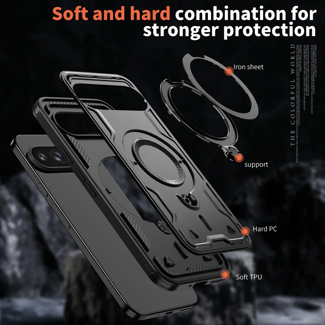 Pixel 9/9 Pro Magnetic Phone Cases,Metal Kickstand compatible With MagSafe ShockProof Case for Google Pixel 9 Pro XL/Pixel 9A