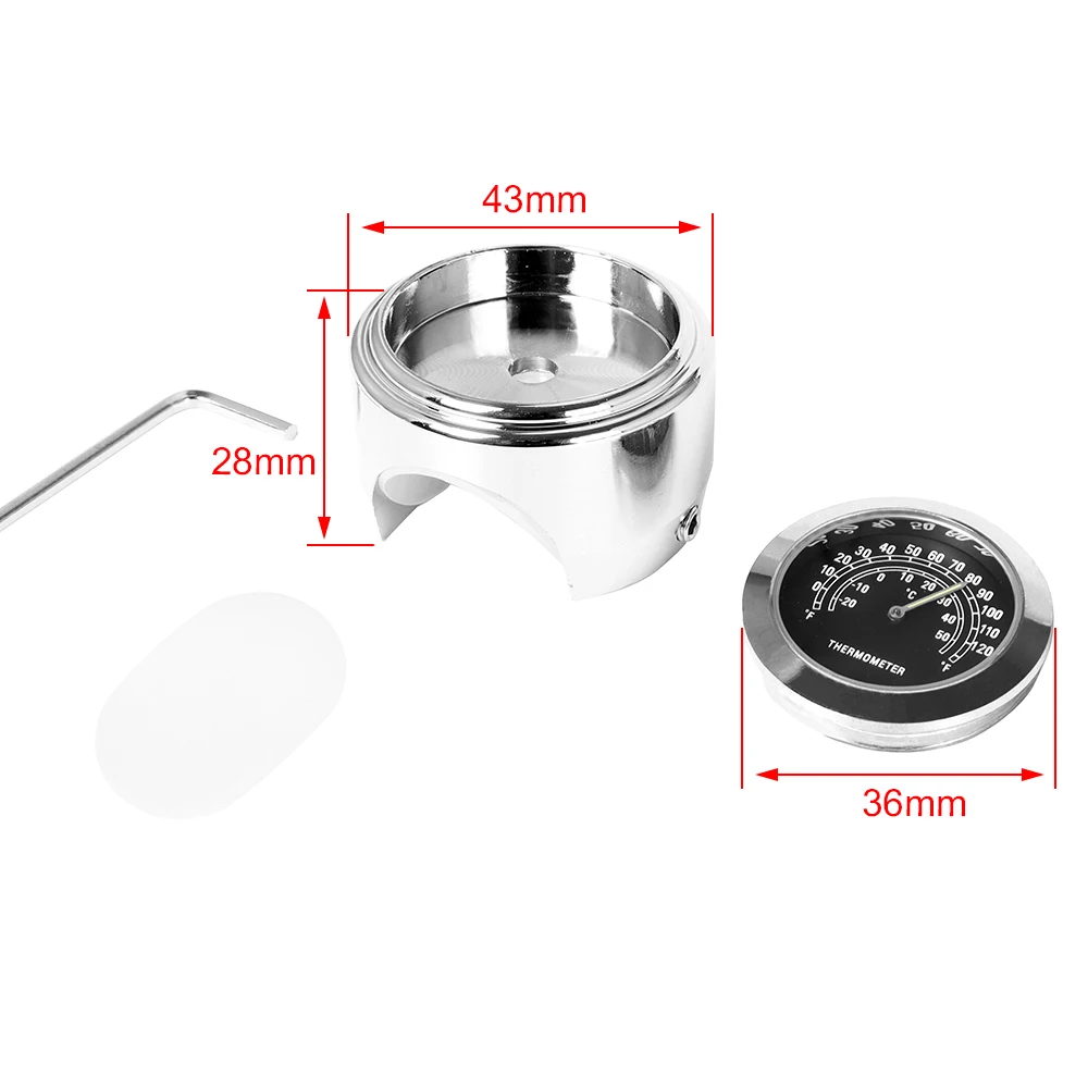 Waterproof Motorcycle Motorbike Clock/ Thermometer Thermo Fit For 7/8