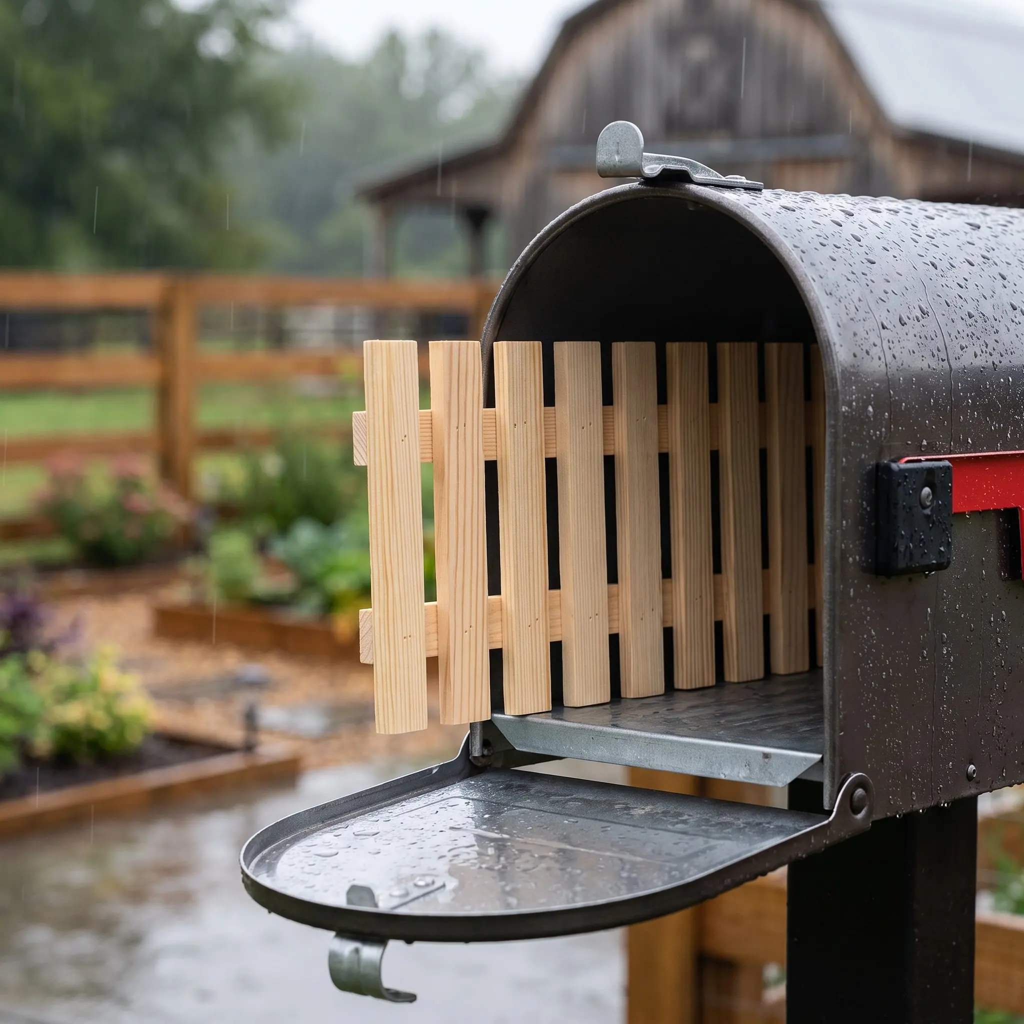 Wooden Mailbox Grate Insert Base Tray Waterproof Drainage Mail Holder Elevated Mail Protection Rack Replacement Mailbox