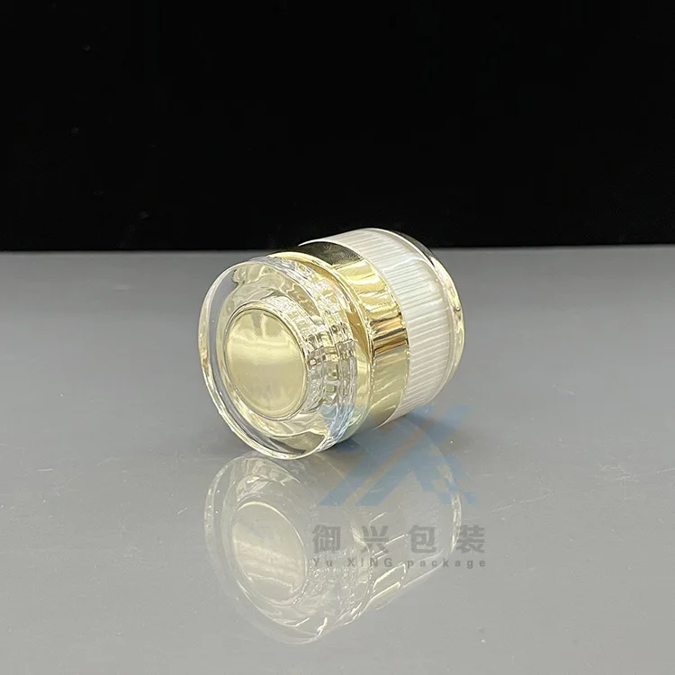 New 10g high-end acrylic bright gold line bottle eye cream empty bottle cosmetics repackaging facial cream bottle cream bottle