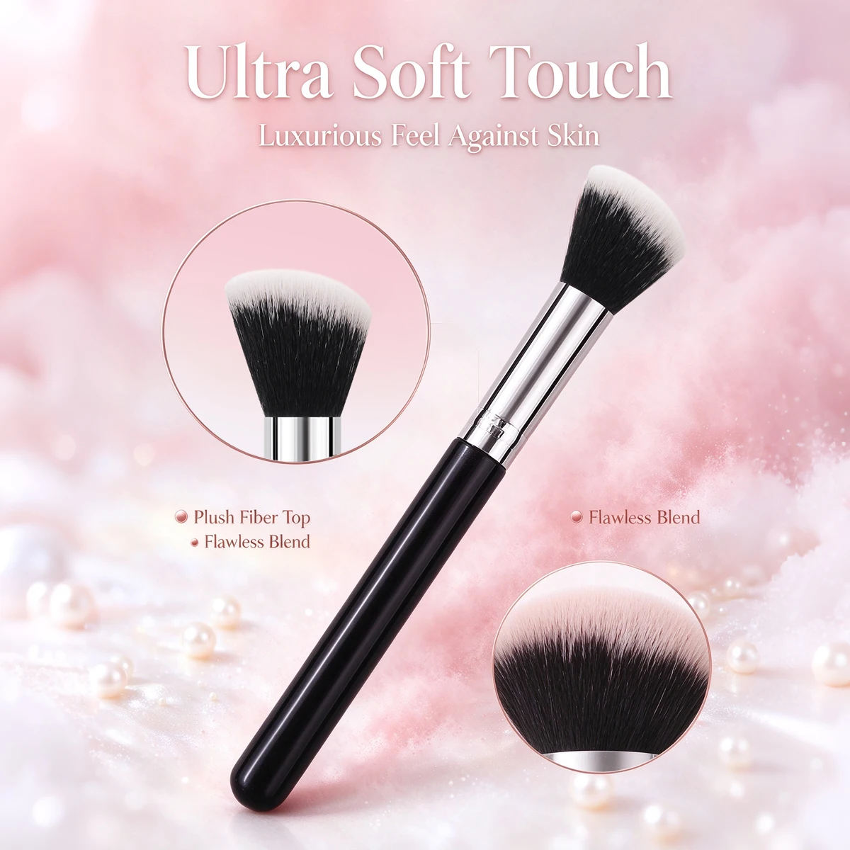 Angled Blending Makeup Brush,Soft Face Cosmetic Brush for Blush, Highlighter & Bronzer, Buildable Powder Application