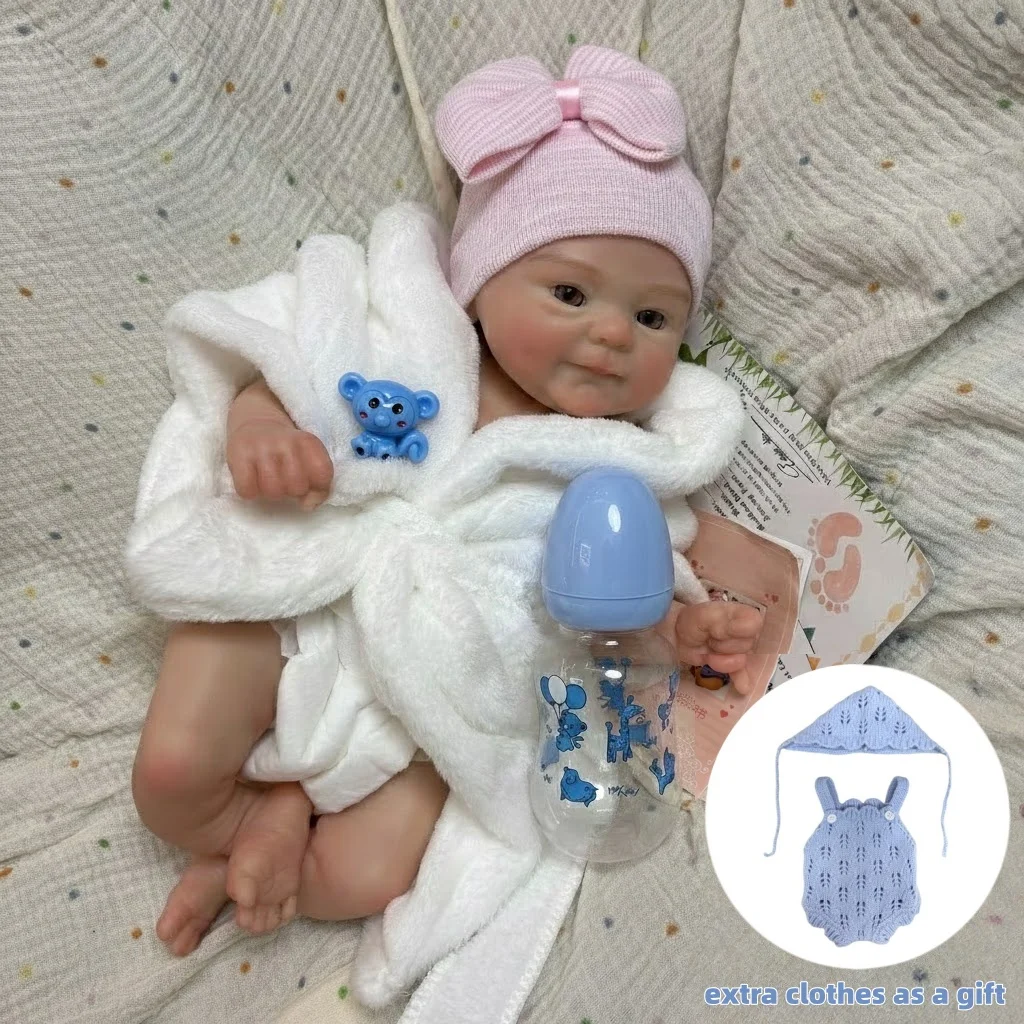 Fotografia 3: AnjoDoll 2 Conjuntos de Roupas para Boneca Reborn de Silicone de 13 Polegadas com Boca Aberta, Lavável, Feita à Mão, Brinquedo Ideal para Presente
