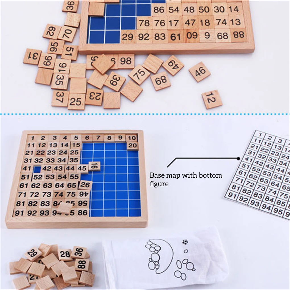 Wooden Hundred Board Math Educational Counting Toys Teaching Kindergarten