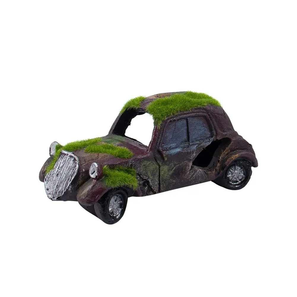 

Moss Vintage Old Car Ornaments Hiding Cave Shelter Layout Prop Aquarium Fish Tank Landscape Decor Supplies