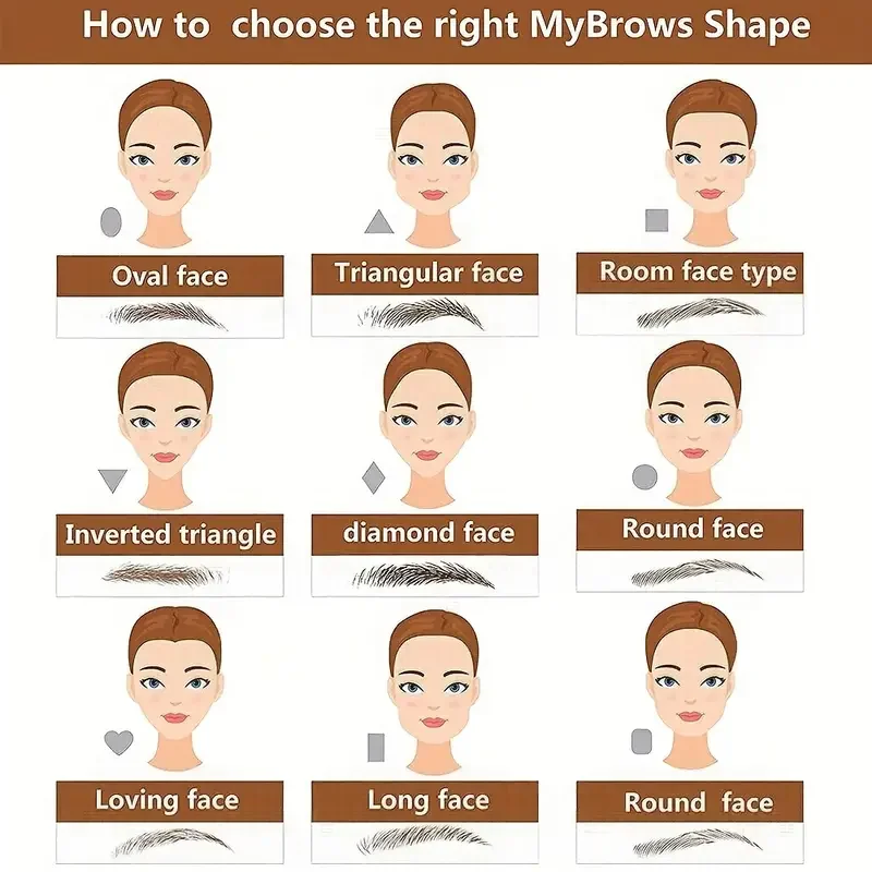 Water-based Hair-liked Eyebrow Tattoo Sticker Waterproof Long Lasting Makeup False Eyebrows Stickers for Brow Grooming Shaping