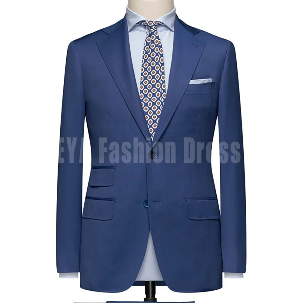 

Single Breasted Fashion 2 Pieces Men Suit Jacket Pants Slim Fit Social Party Male Blazer Set High Quality Trajes Para Hombre