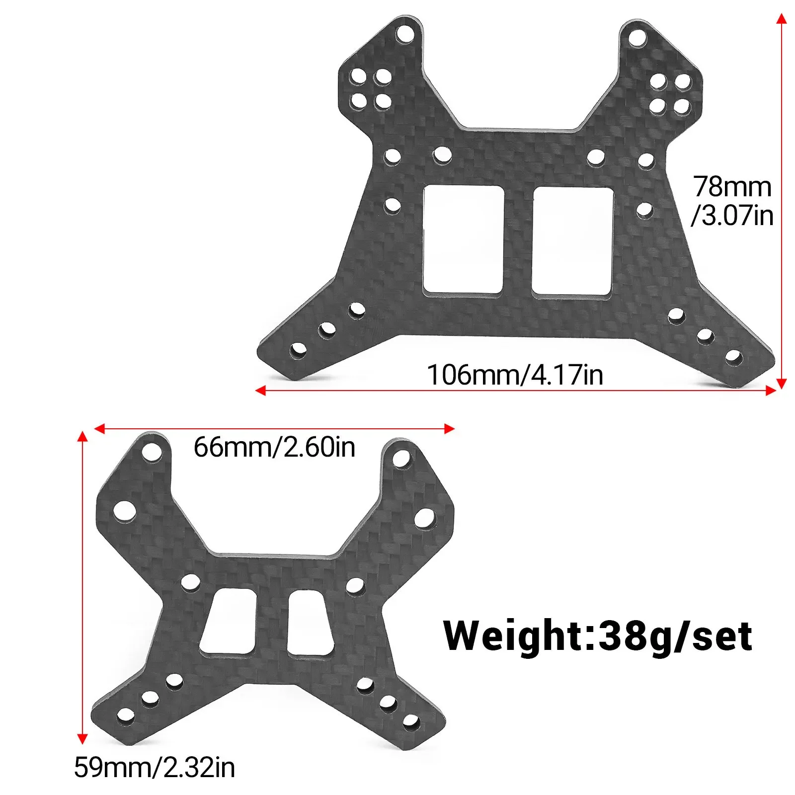 1/8 6S TYPHON أبراج الصدمات من ألياف الكربون F/R لترقيات سيارة ARRMA RC - خفيفة الوزن ومتينة
