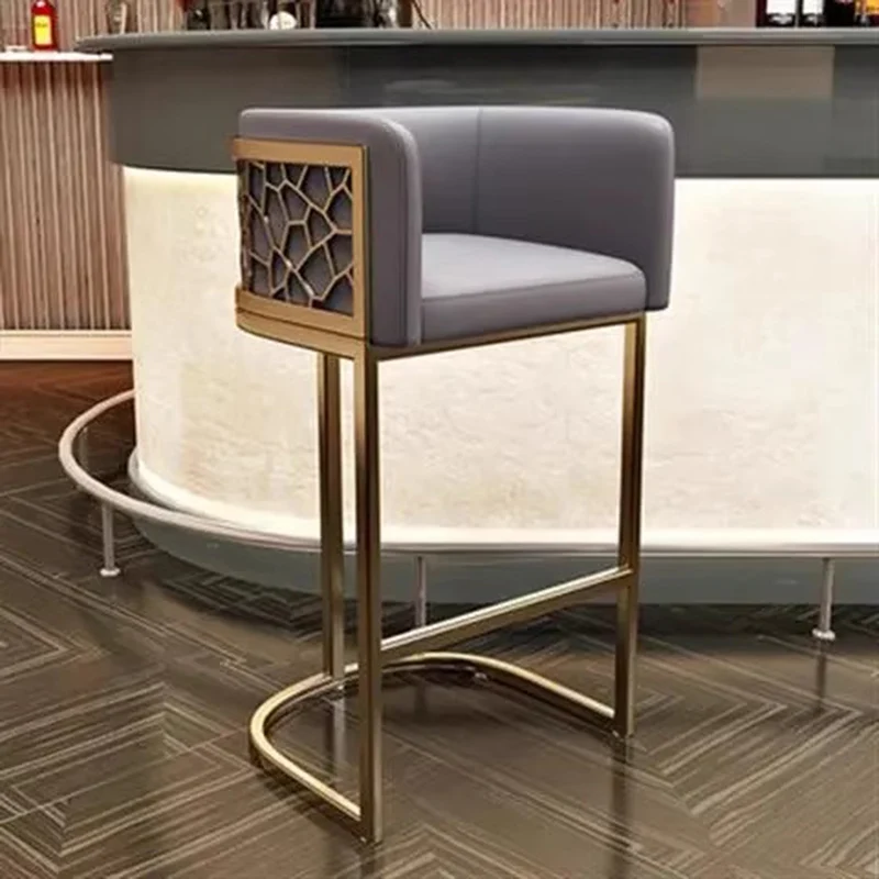 Kursi Bar Desainer Nordik Modern Mewah Beludru Minimalis Kursi Bar Estetika Tinggi Putar dengan Sandaran Tangan Banqueta Lounge Suite Furniture