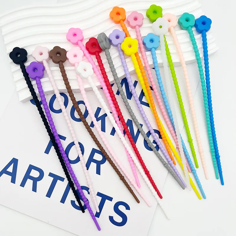 

10Pcs Random Color Cable Ties Reusable Multi-Purpose Stretchable Zip Tie Headset Data Line Wire Small Doll Pendant Organizer