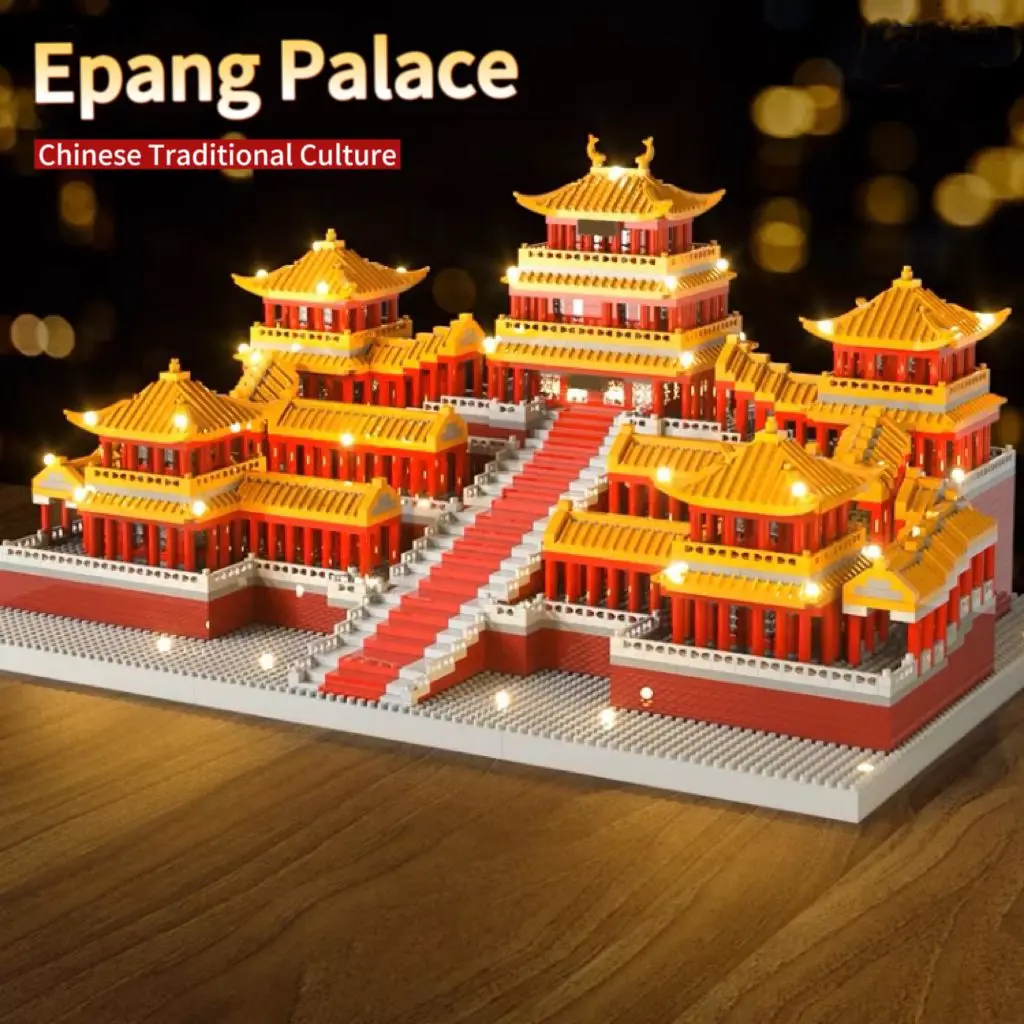 5184PCS Afang Palace, China Architecture, Miniature Building Blocks, Collector's Model Set, Gift Box, Living Room Decoration