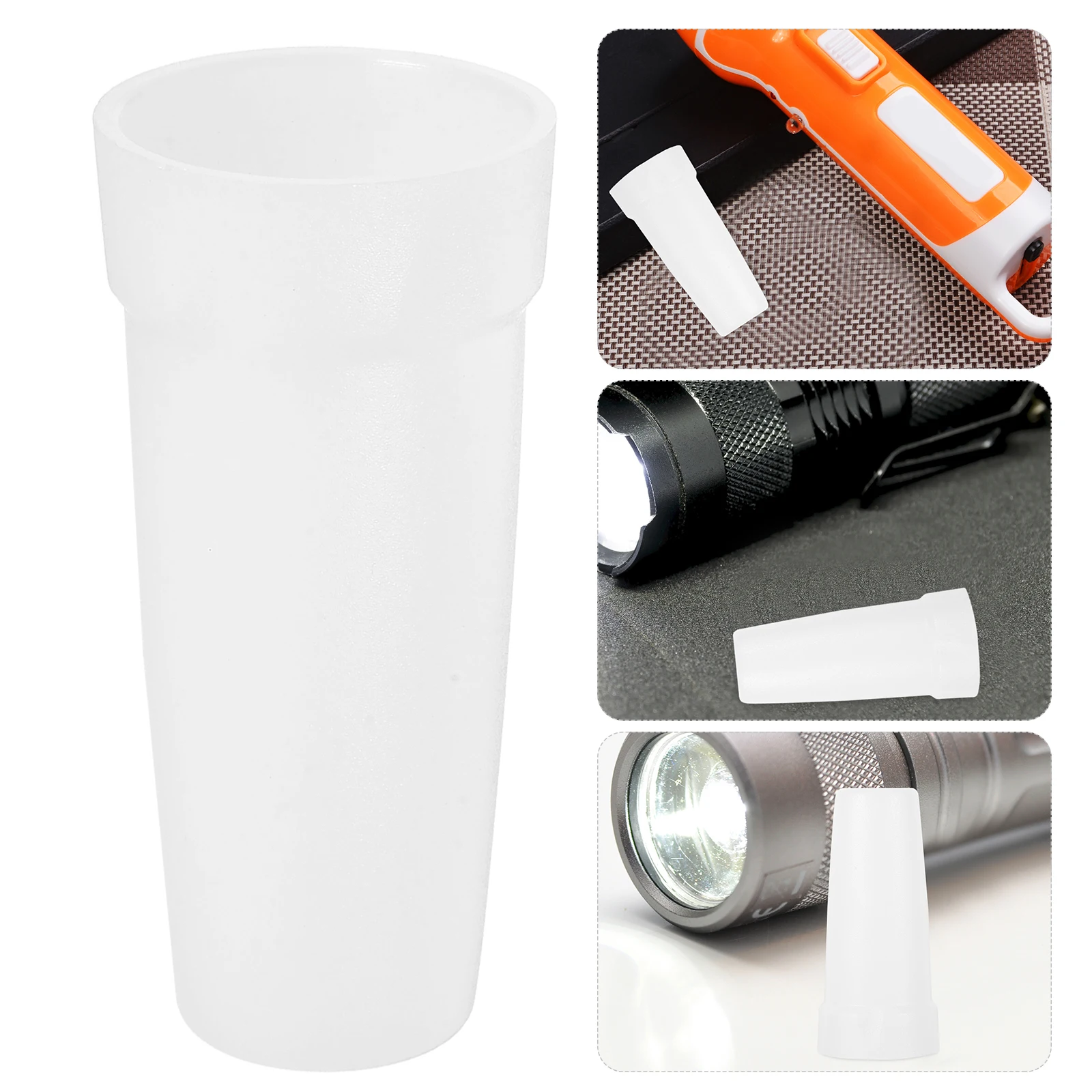 Flashlight Diffuser Lens Portable Plastic Soft Light Cover Reduces Glare Eye Protection for Camping Outdoor Activities LED USB