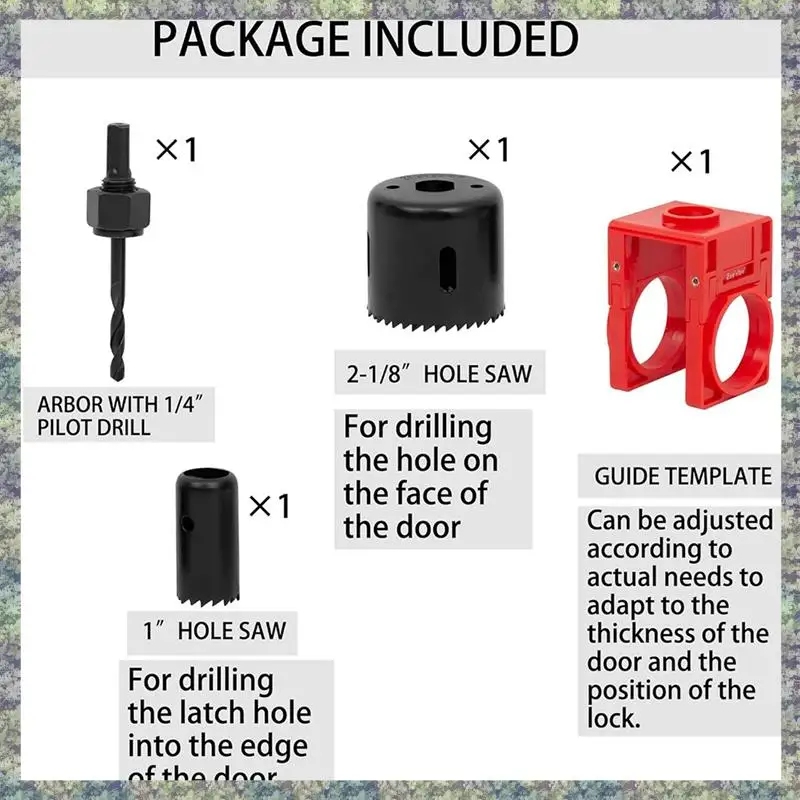 

WON Door Lock Installation Kit, Metal Door Lock Hole Saw Door Knob Installation Kit For Deadbolts And Locksets