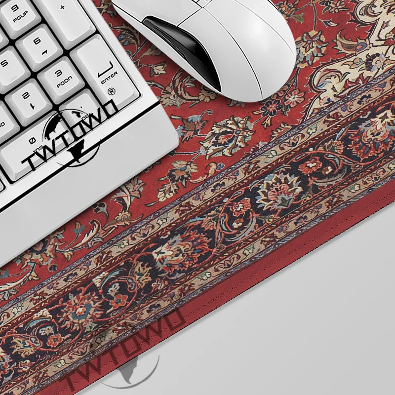 Mouse Pad Gaming Red Persian Carpet printon demand Home HD Mousepad XXL Desk Mats MousePads Non-Slip Office Mouse Mats Mice Pad