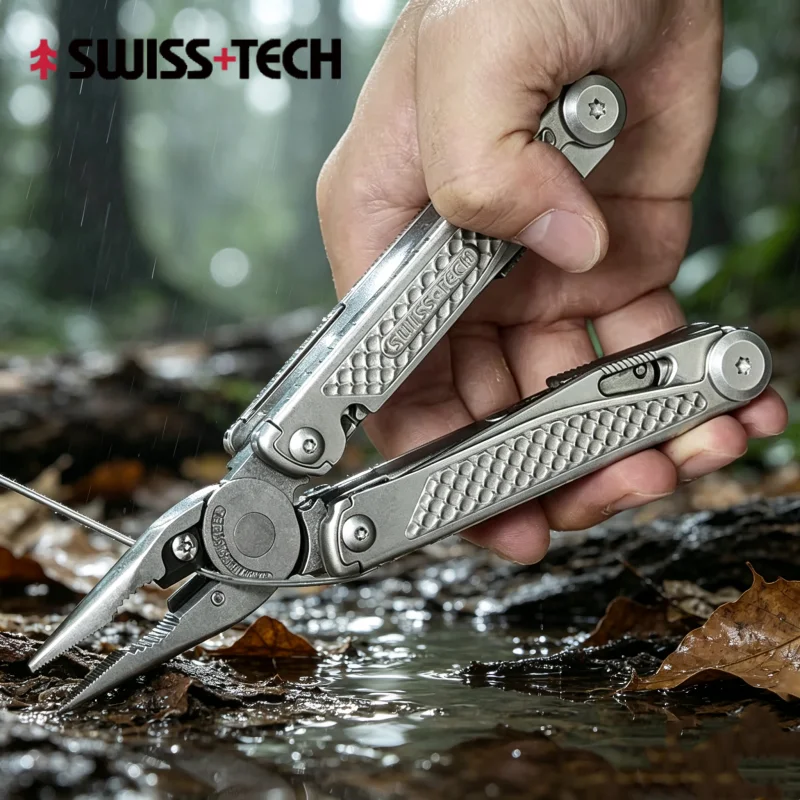 SWISS TECH 18 in 1 Multitool Pliers Folding Multi-functional Combination Tool Pocket Knife Portable EDC Outdoor Equipment