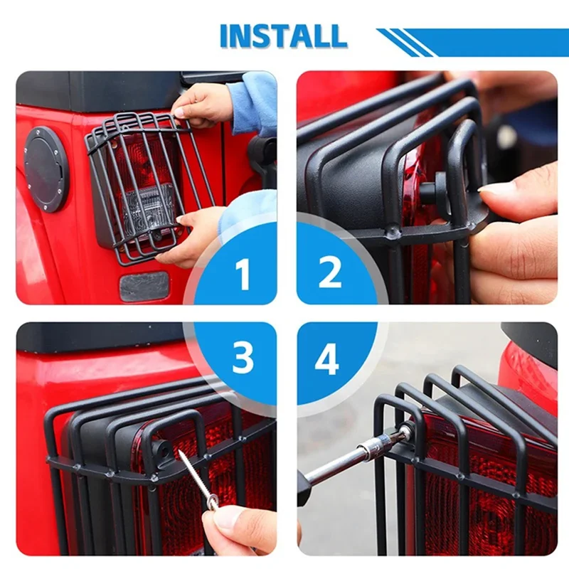 

Rear Tail Light Cover Protective For Jeep Wrangler JK 2007-2017 Rear Taillights Guards Car Accessories