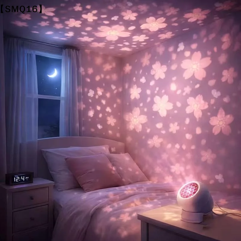 Cherry Blossom Projector Light With Romantic Pink Soft Glow Perfect For Bedroom Decor Date Nights Birthday Parties【SMQ】