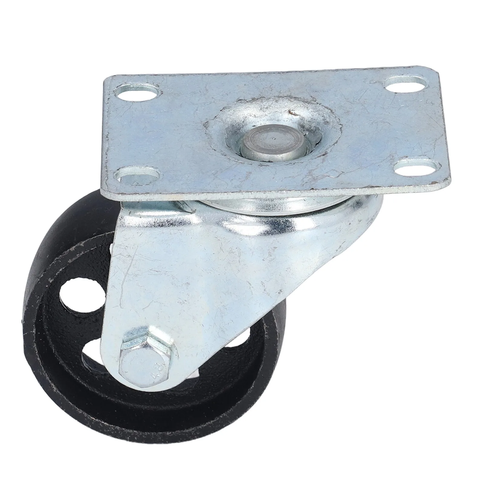 3in Swivel Caster Cast Iron Rotating Plate Dual Bearing Universal Wheel Replacement for Trolley