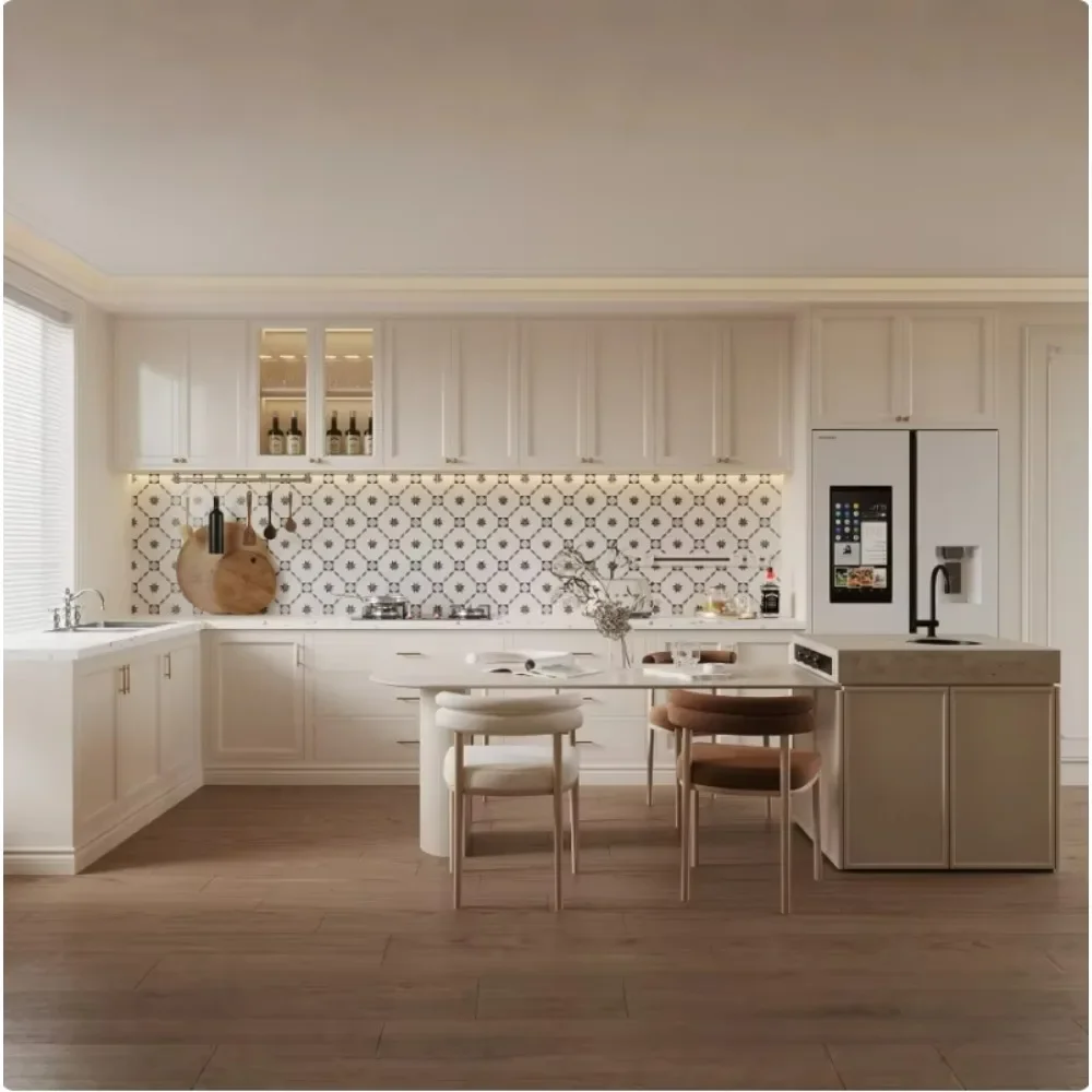 Ready Made Full Set Solid Wood Cabinet Furniture American Shaker Modern Solid Wood Kitchen Cabinets Kitchen Furniture
