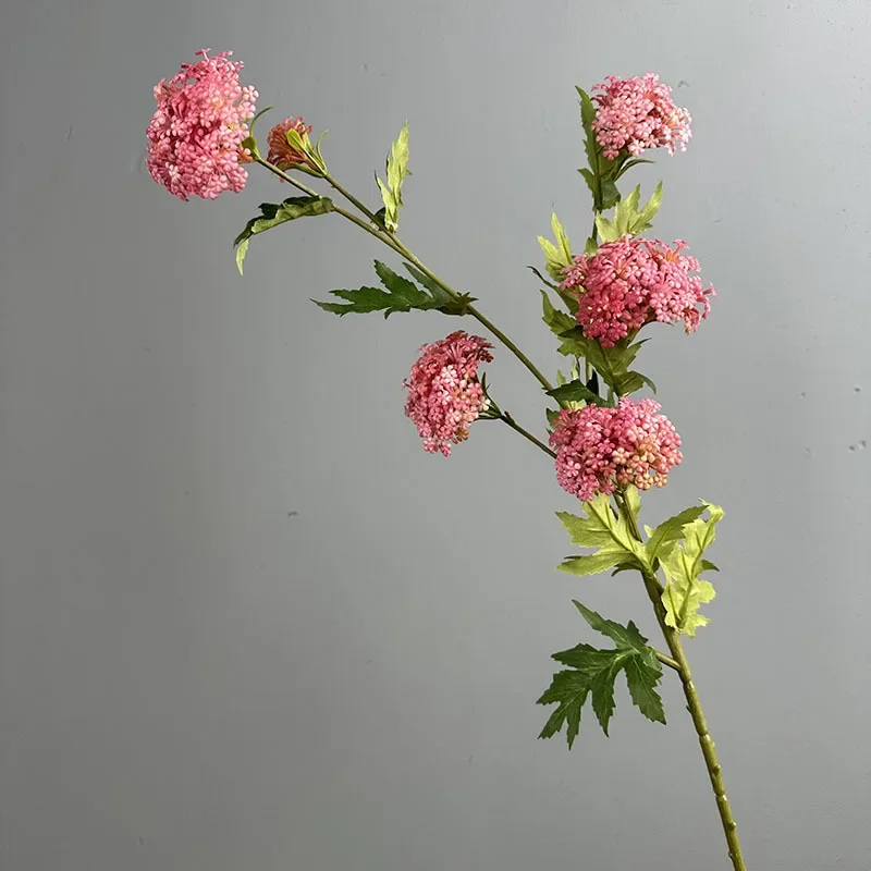 4/5 Stück Kunststoff-Schneeball-Simulationsblumen für die Heimdekoration, Café-Dekoration, künstlicher 6-köpfiger Holzhortensienzweig, Kunstblume – Detail 2