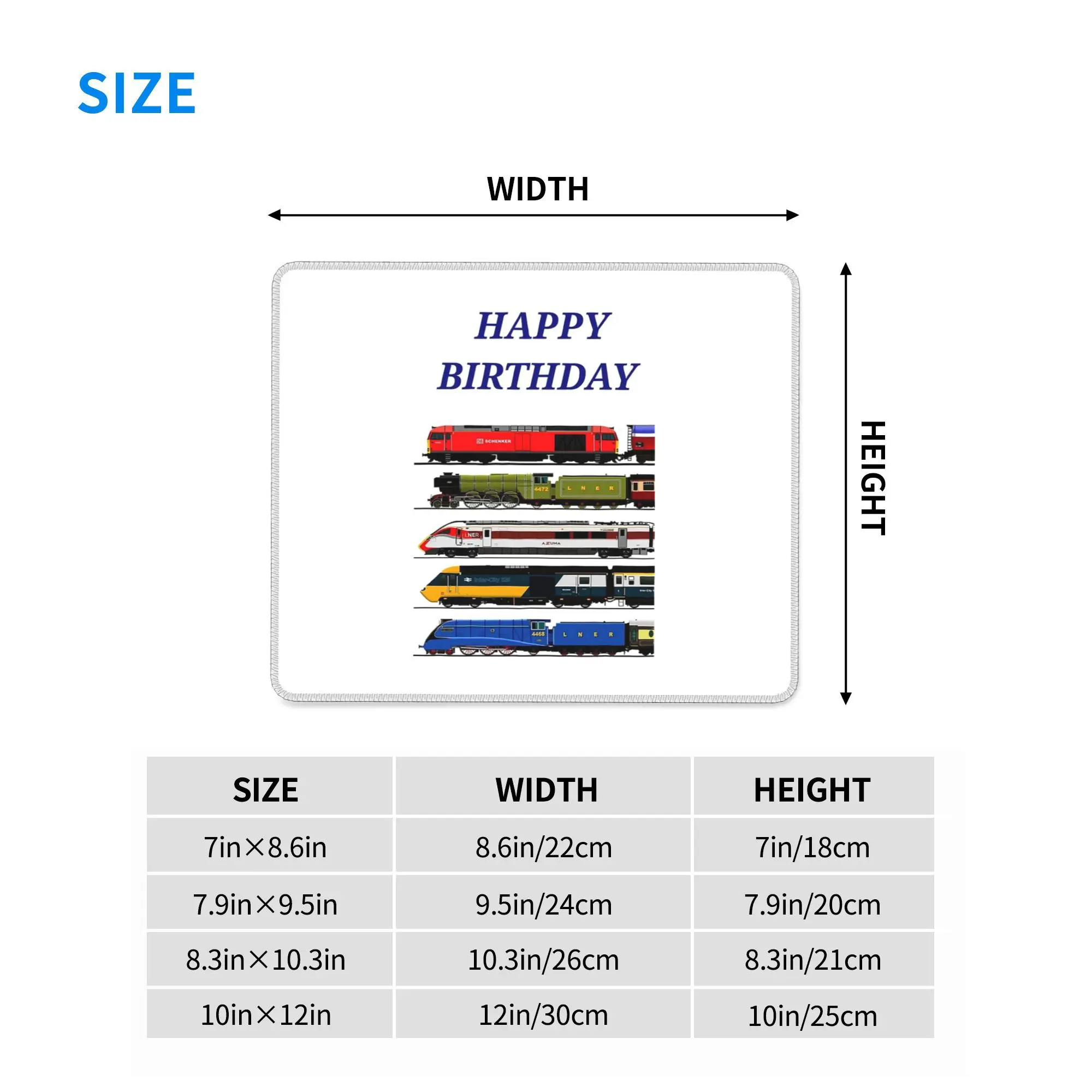 British Rail Trains Mauspad, Computer-Tastatur, Mauspad, Gamer, PC, Laptop, Schreibtischunterlage, Bürozubehör, Tischsets
