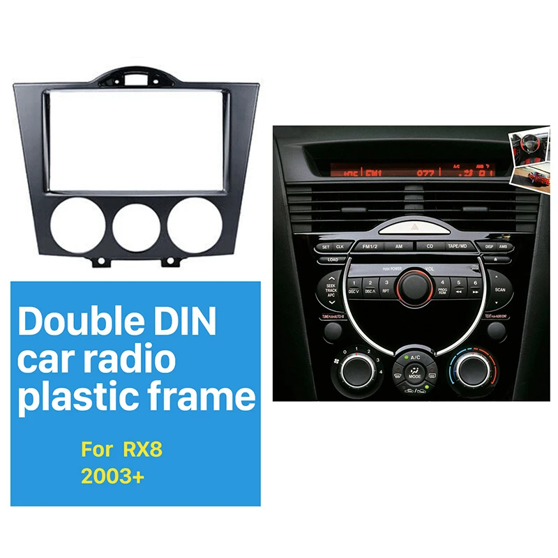 2 Din Stereo Panel For Rx-8 Rx8 2003-2008 Radio Fascia Dash Kit Frame Bezel