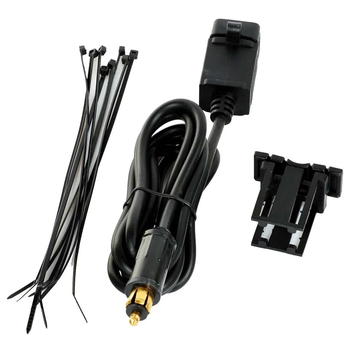 For BMW DIN Hella Plug Phone / iPhone / GPS SatNav Motorcycle 4.2A Dual USB Charger Socket Power Adapter 160cm Cable